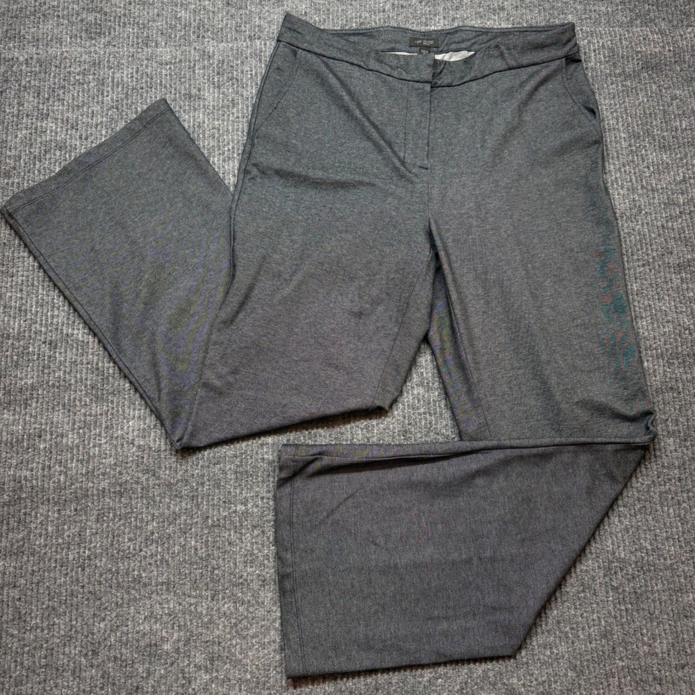 J.Jill Wearever Trousers Womens M Gray Knit Flare Pants Pull On Stretch
